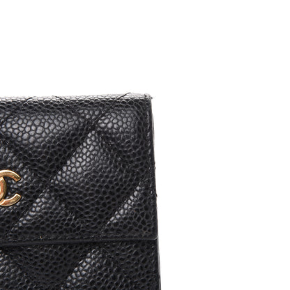 Chanel Caviar Quilted Compact French Flap Wallet Black 10 of 12