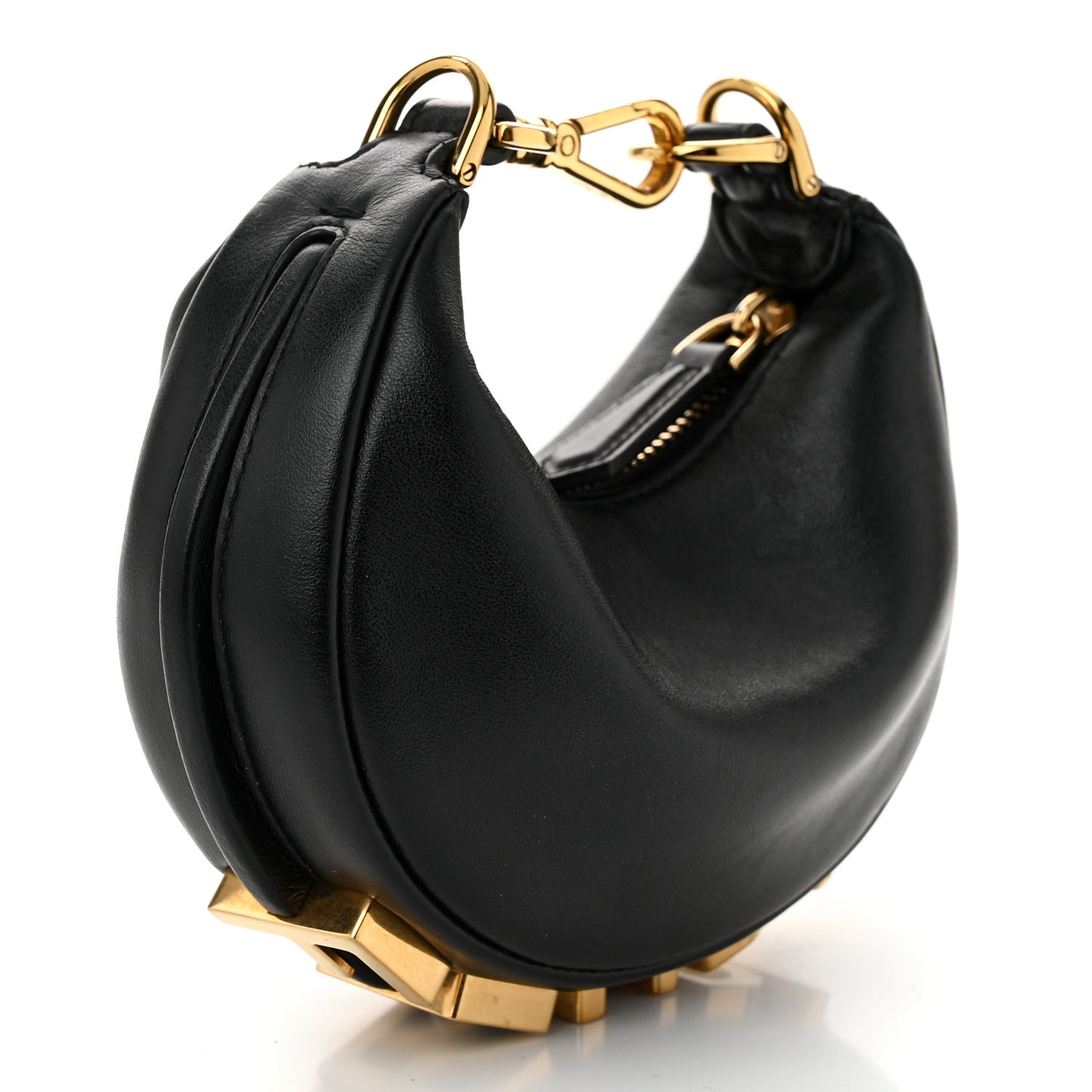 Vitello Grace Matte Nano Fendigraphy Hobo Charm Black