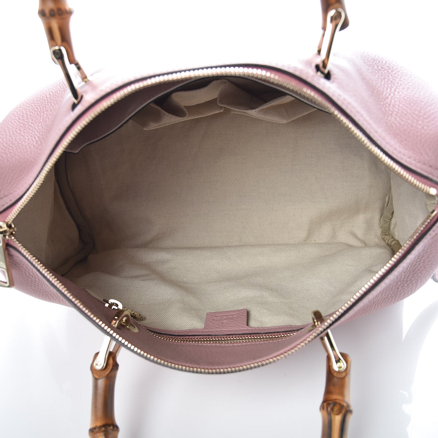 Calfskin Bamboo Medium Shopper Boston Pink