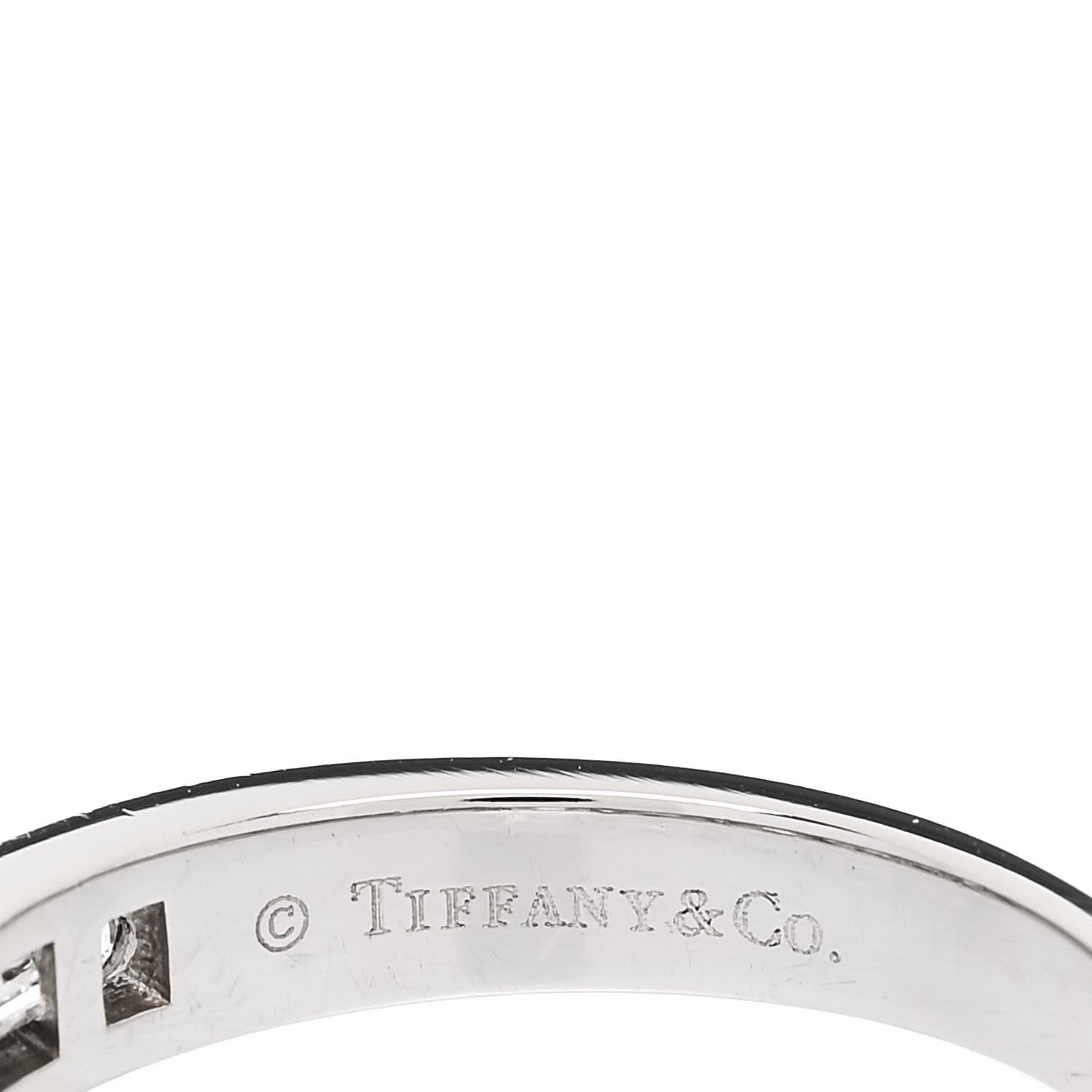 Tiffany Platinum Round Baguette Diamond 3mm Channel-Set Wedding Band Ring 53 6.25 4 of 5
