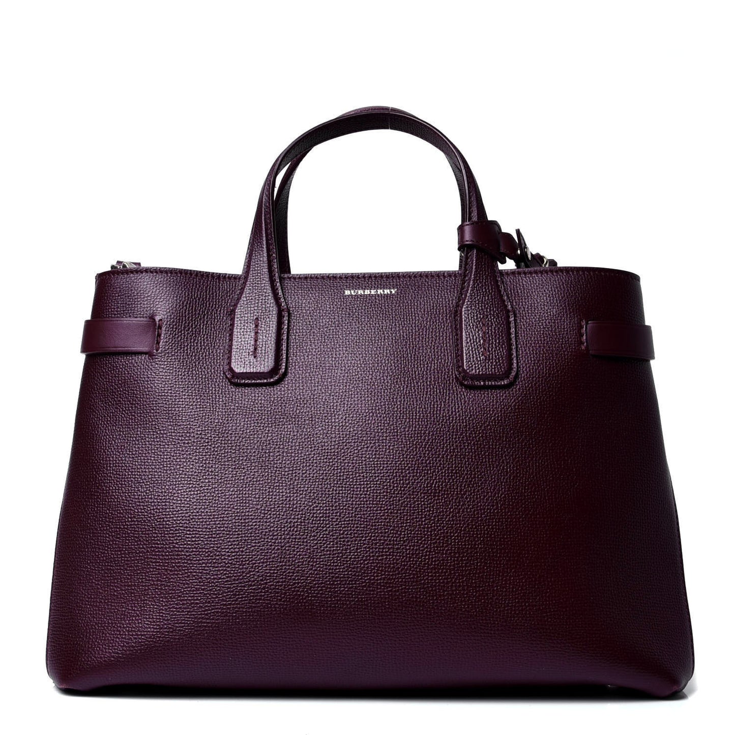 Derby Calfskin House Check Medium Banner Tote Mahogany Red