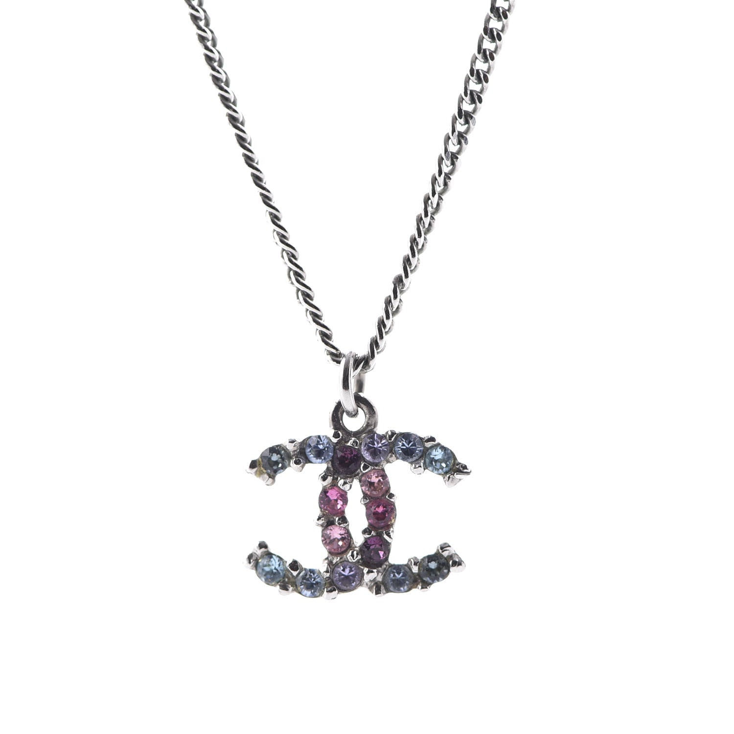 Chanel Crystal CC Necklace Gold Multicolor 3 of 6