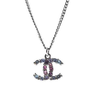 Chanel Crystal CC Necklace Gold Multicolor 3 of 6