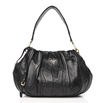 Prada Nappa Stripes Hobo Black 1 of 10