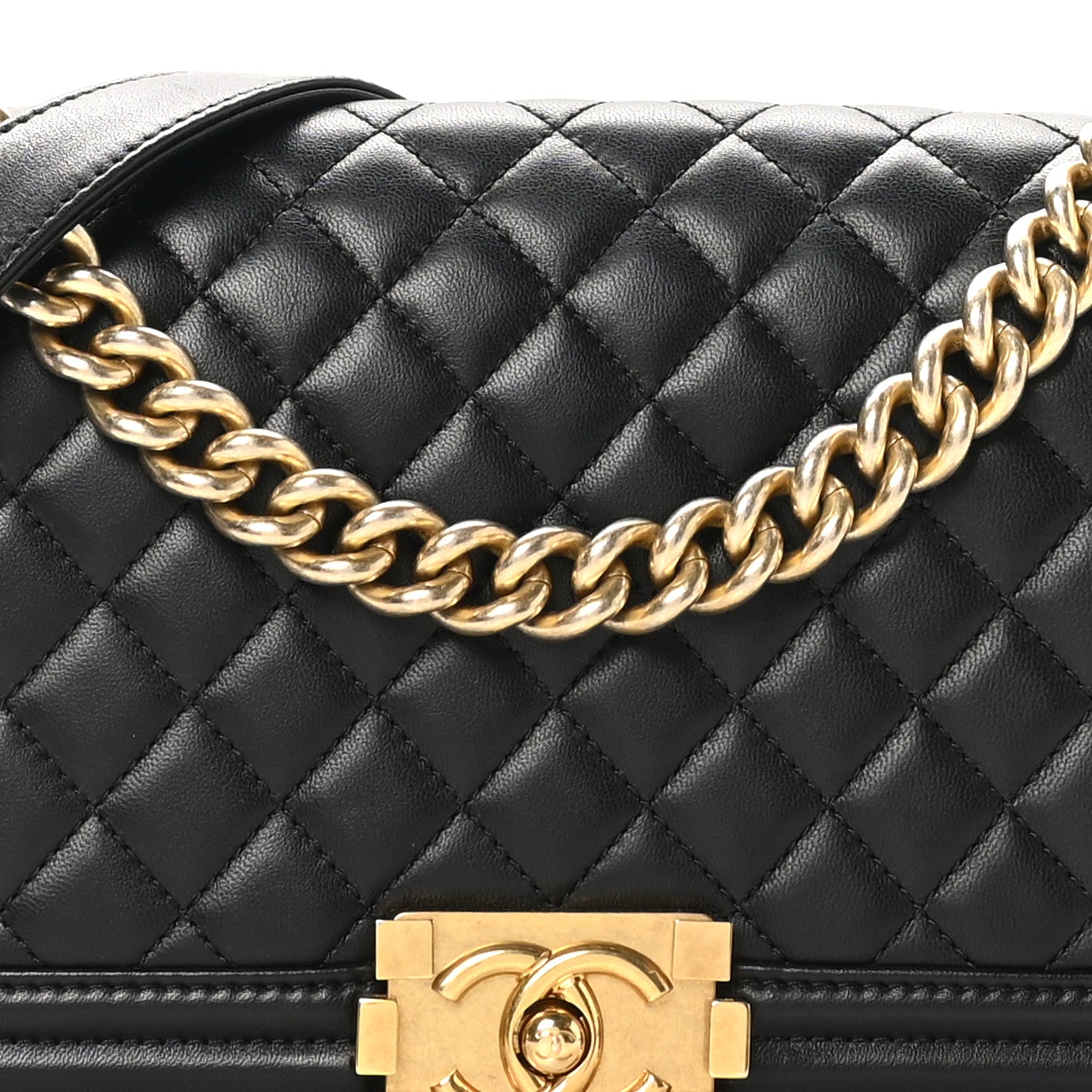 Chanel Lambskin Quilted Medium Boy Flap Black 8 of 11