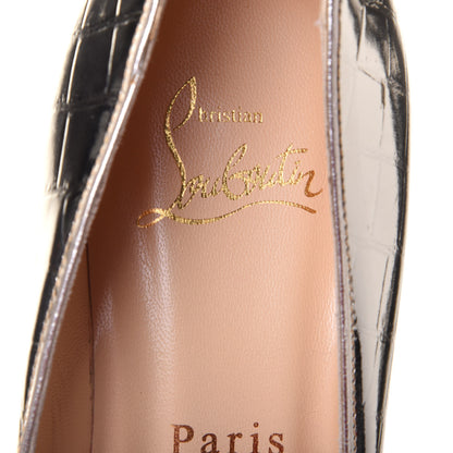 Christian Louboutin Metallo Cocco Clare 80 Pumps 36 Platine 9 of 9