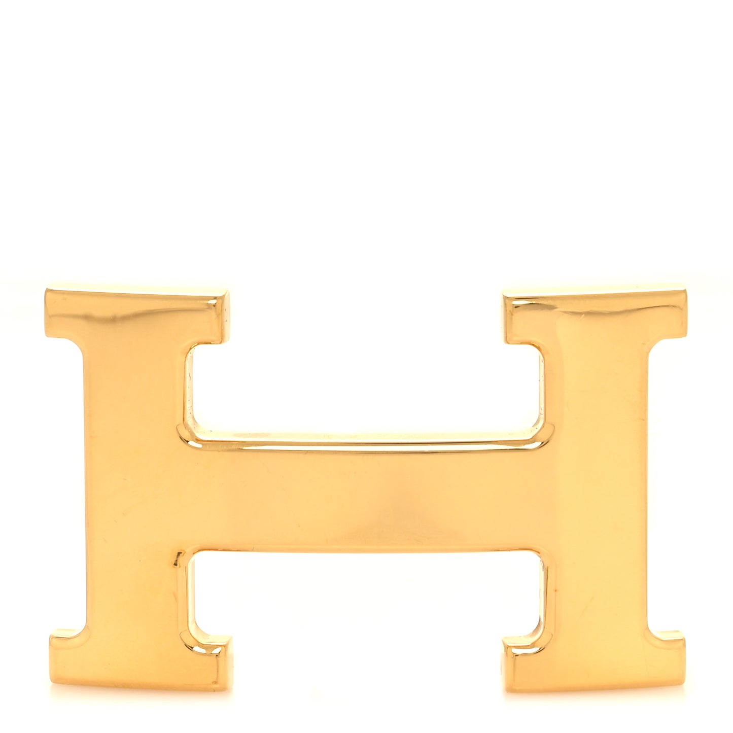 Polished 32mm H Belt Buckle Gold