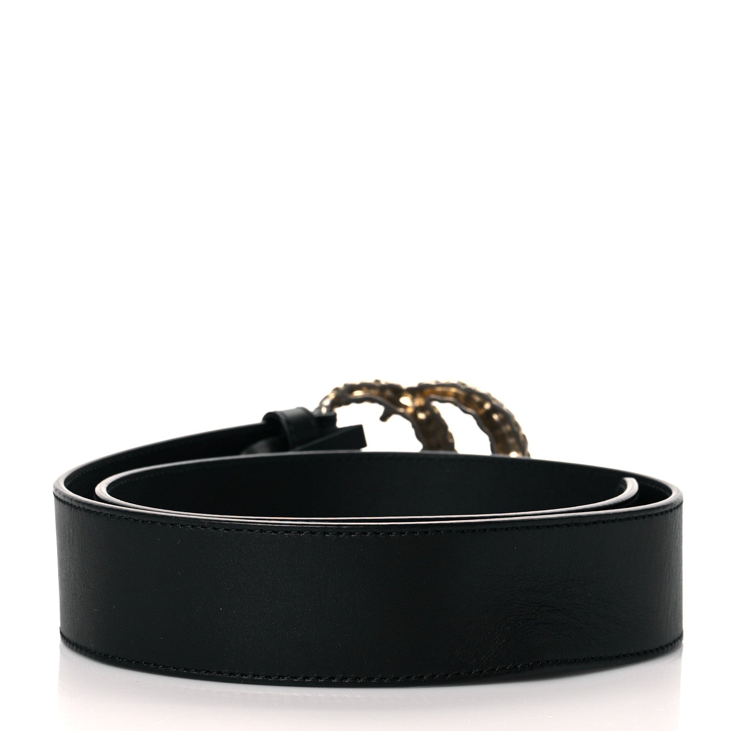 Gucci Moon Calfskin Scales Double G 40mm Belt 80 32 Black 3 of 7