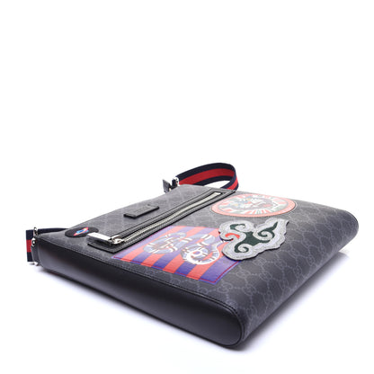 Gucci GG Supreme Monogram Night Courrier Flat Messenger Bag Black Multicolor 4 of 14