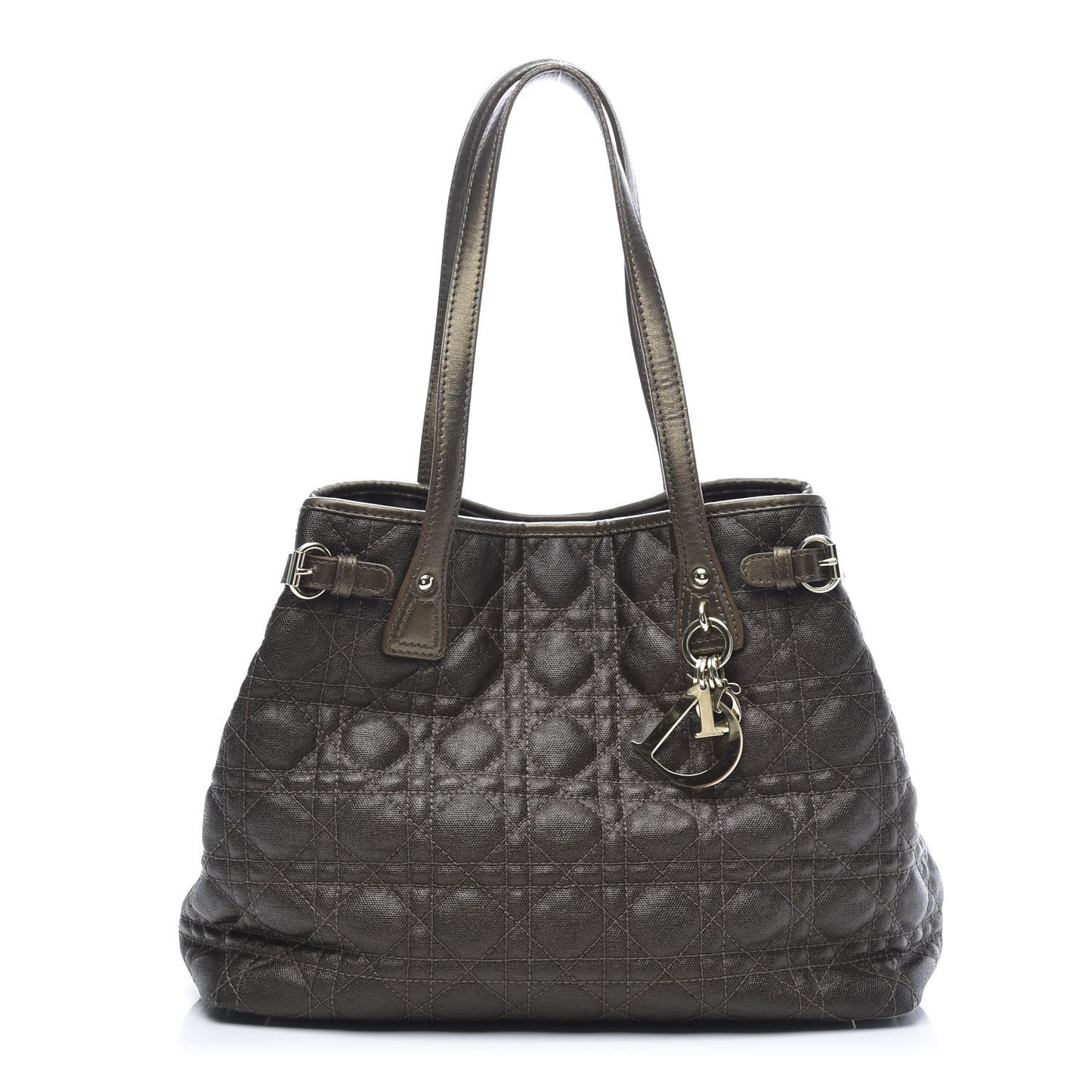 Coated Canvas Cannage Small Panarea Tote Bronze