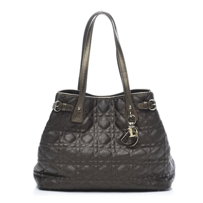 Christian Dior Coated Canvas Cannage Small Panarea Tote Bronze 1 of 12