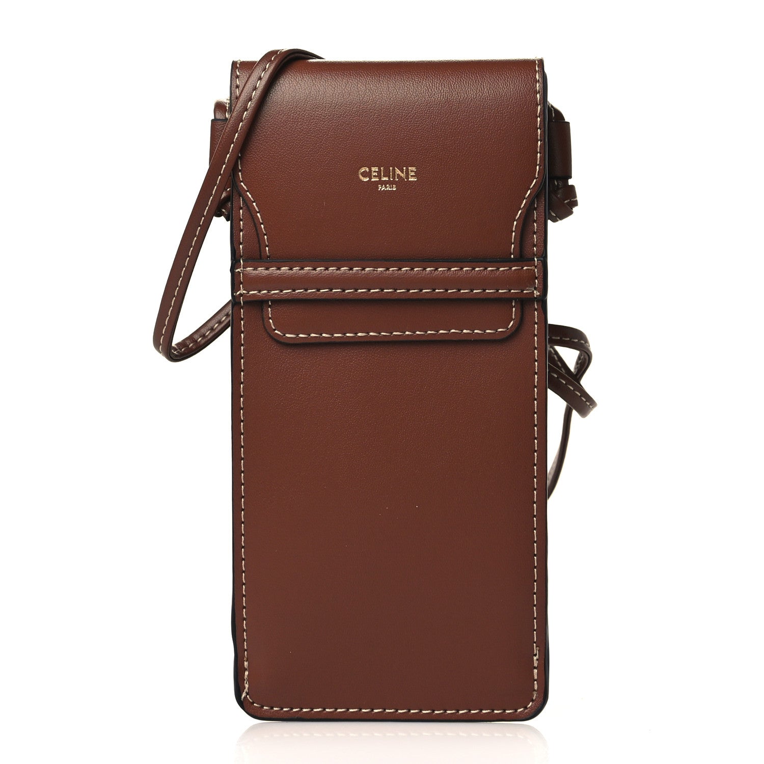 Celine Smooth Calfskin Sunglasses Pouch Tan 1 of 9
