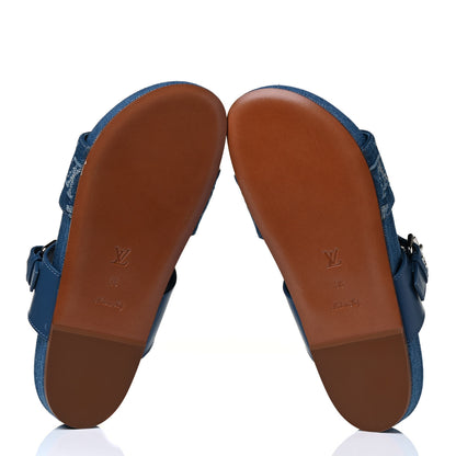 Louis Vuitton Monogram Denim Bom Dia Flat Mule Sandals 38 Blue 8 of 8