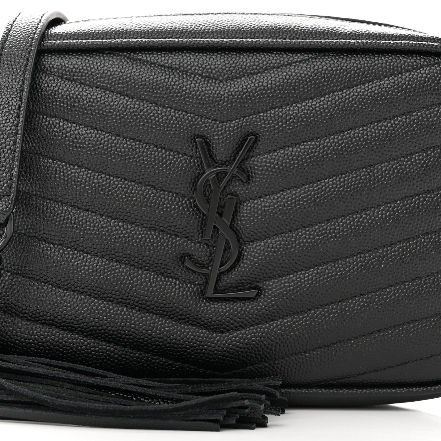 Saint Laurent Grain De Poudre Matelasse Monochrome Monogram Mini Lou Camera Bag Black 8 of 11