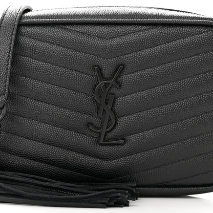 Saint Laurent Grain De Poudre Matelasse Monochrome Monogram Mini Lou Camera Bag Black 8 of 11