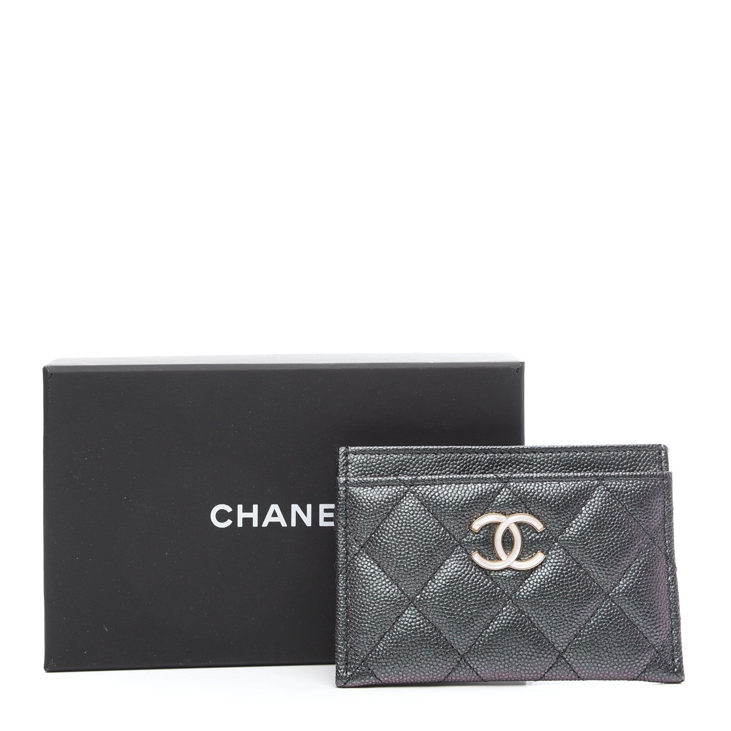 Chanel Iridescent Caviar Quilted Card Holder Black 8 of 8