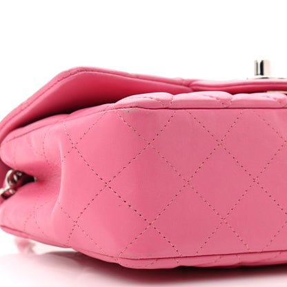 Chanel Lambskin Quilted Mini Rectangular Flap Dark Pink 9 of 14