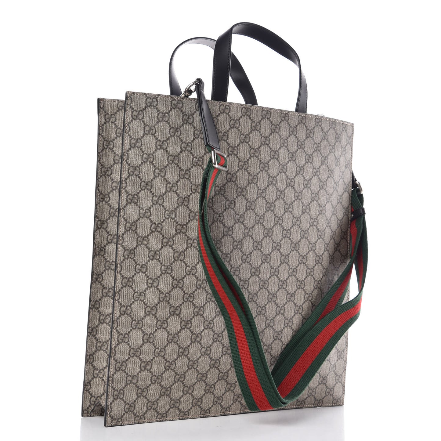 Soft GG Supreme Monogram Web Vertical Tote Black