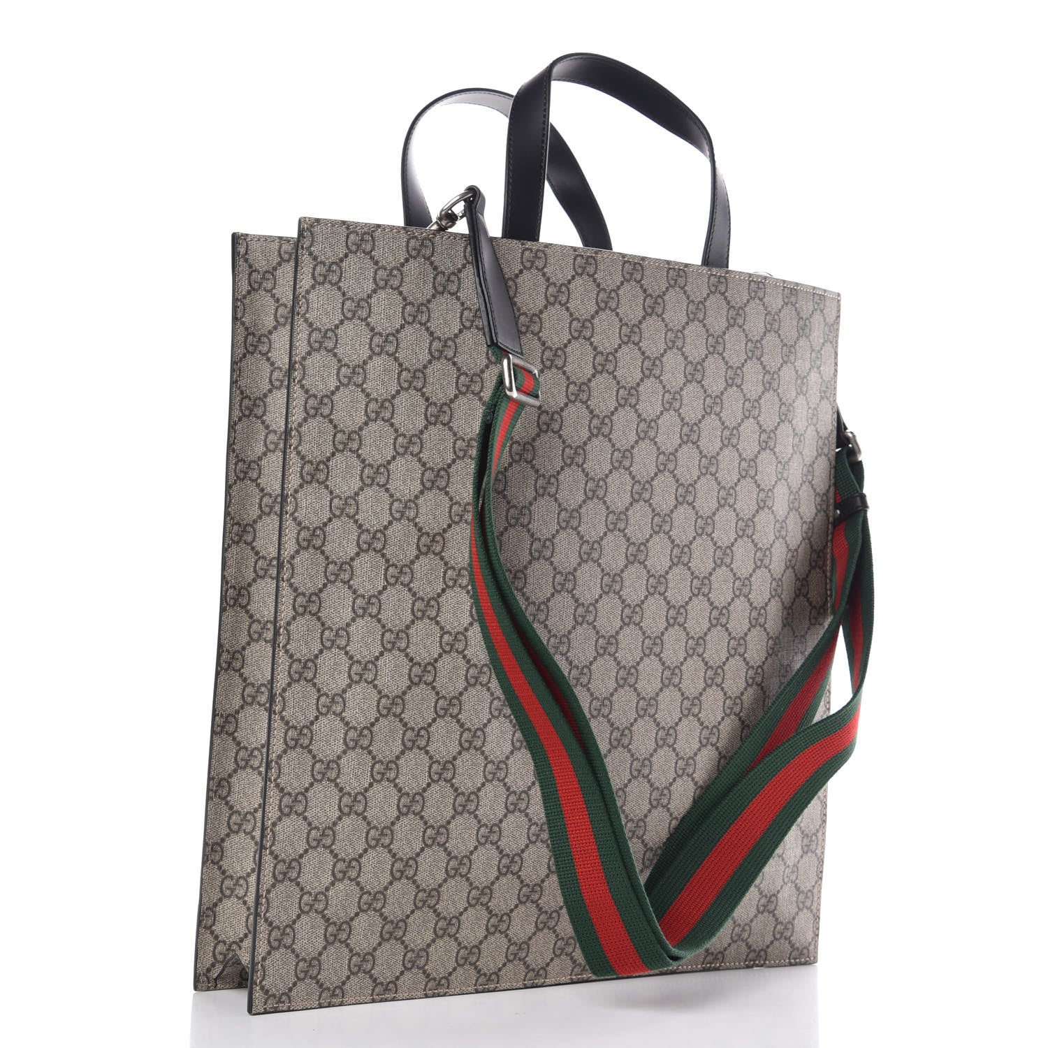 Gucci Soft GG Supreme Monogram Web Vertical Tote Black 3 of 10