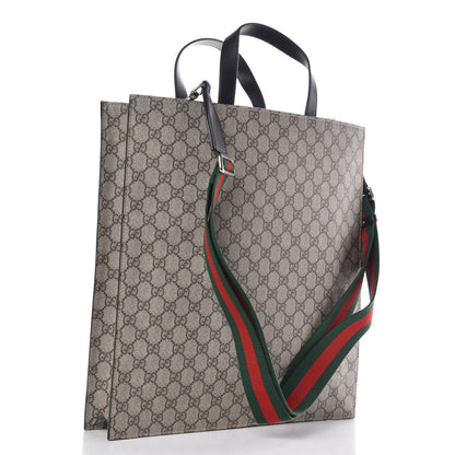 Gucci Soft GG Supreme Monogram Web Vertical Tote Black 3 of 10