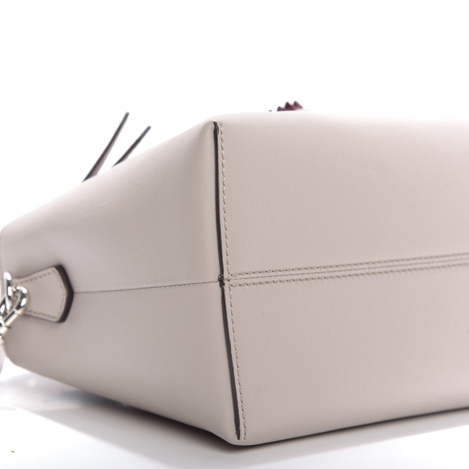 Fendi Vitello Dolce Flowerland Studded Medium By The Way Boston Bag Grigio Polvere White Ice Multicolor 6 of 9