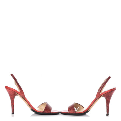 Jimmy Choo Lizard Aeon Slingback Sandals 37 Red 5 of 13