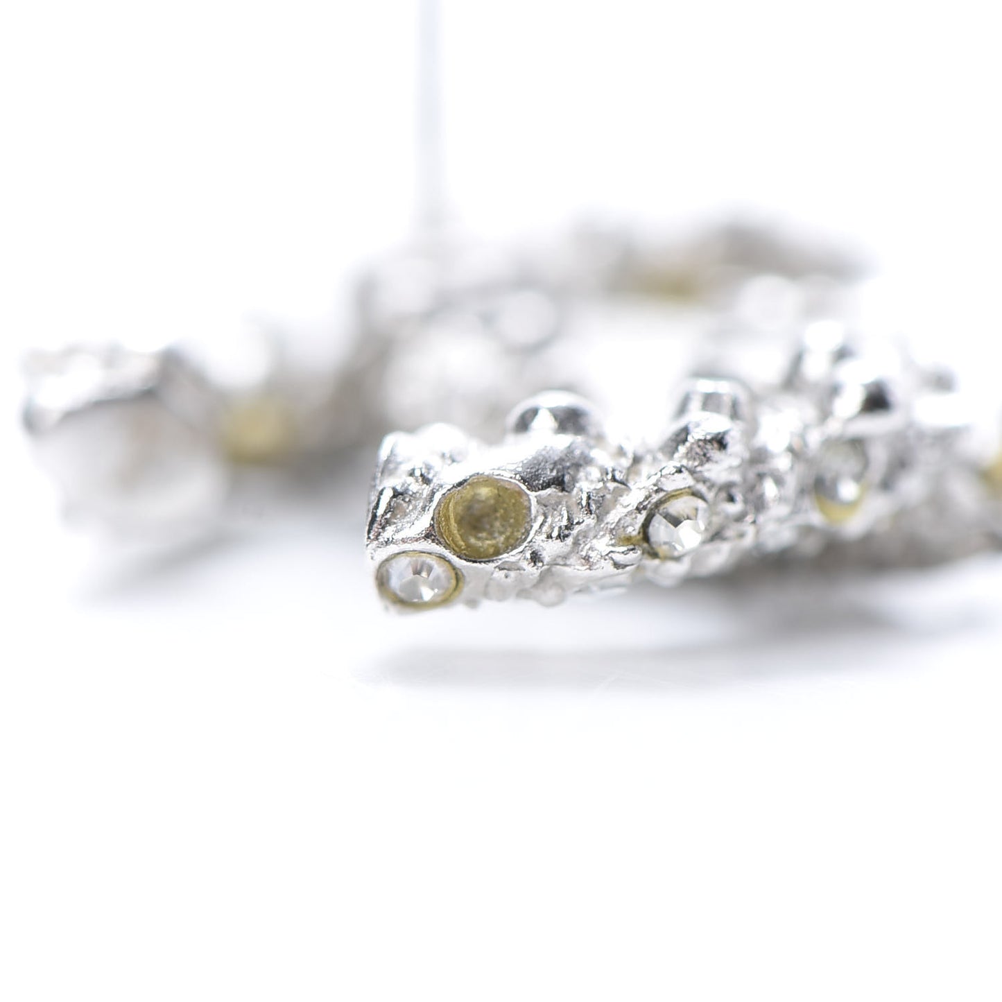 Crystal CC Earrings Silver