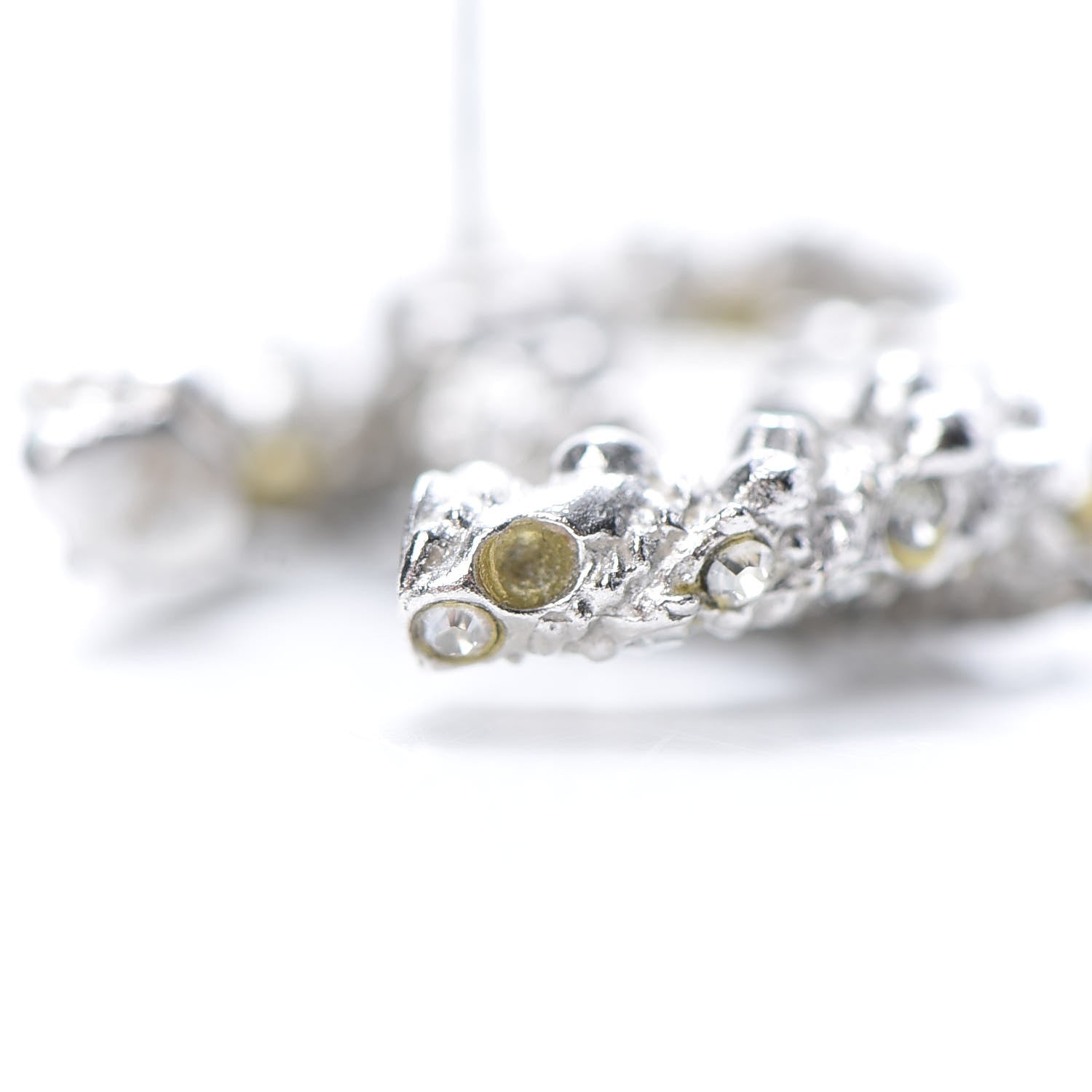 Chanel Crystal CC Earrings Silver 5 of 8