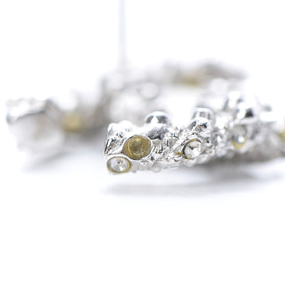 Chanel Crystal CC Earrings Silver 5 of 8