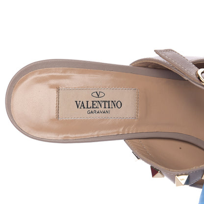 Valentino Garavani Nappa Rockstud Ankle Strap High Heel Mules 39 Poudre 7 of 10