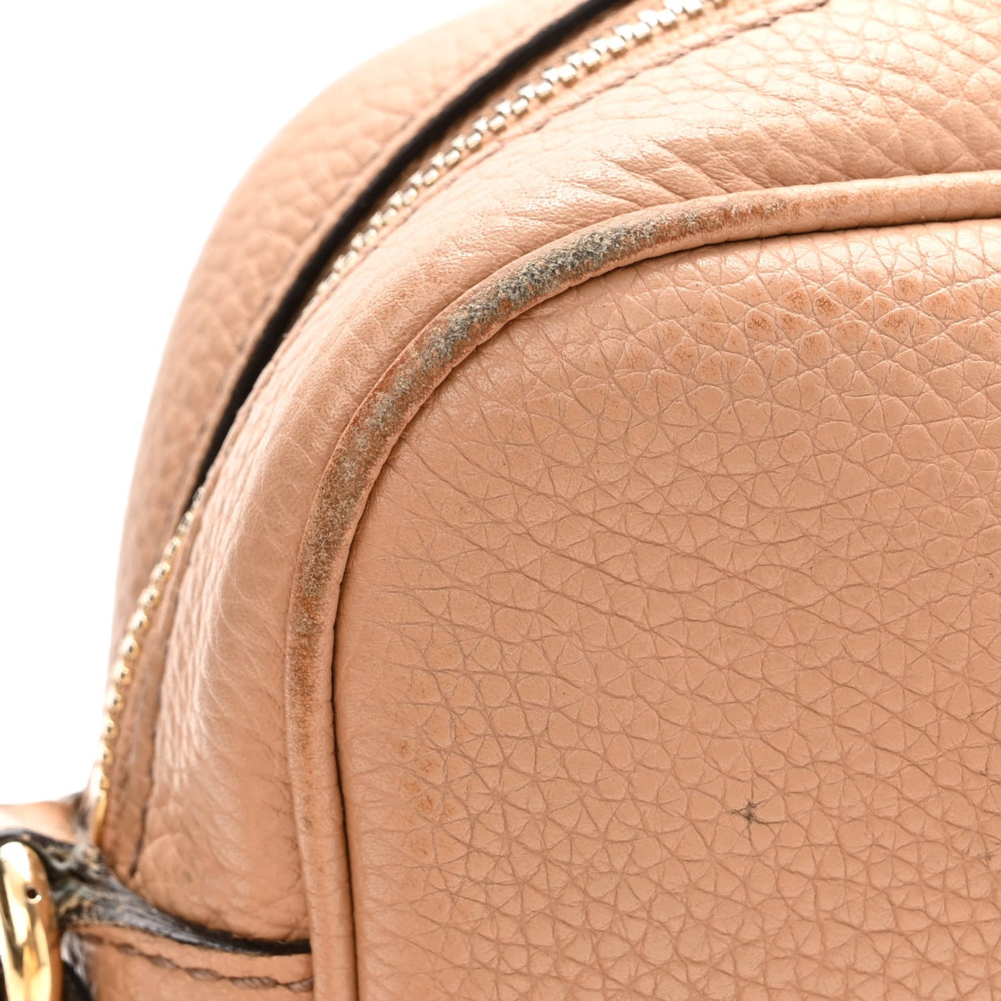 Pebbled Calfskin Small Soho Disco Bag Camelia