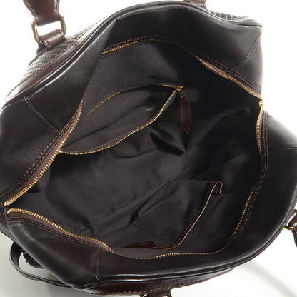 Burberry Stitched Leather Medium Bowler Dark Brown 6 of 10