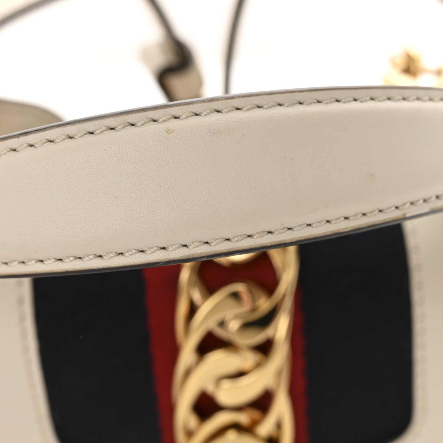 Gucci Calfskin Mini Sylvie Top Handle Bag White 14 of 15