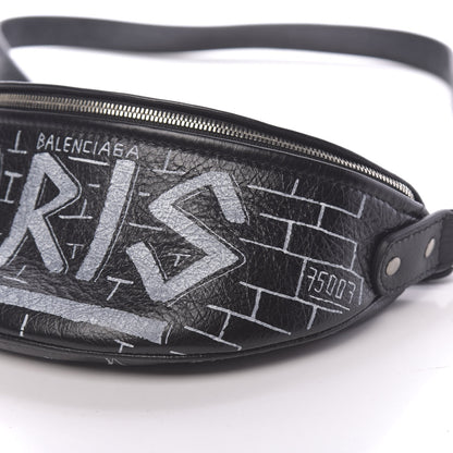 Balenciaga Agneau Arena Graffiti All Over XXS Souvenir Belt Bag Black White 10 of 10