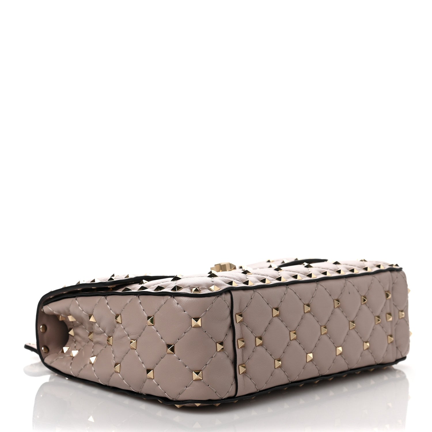 Valentino Garavani Lambskin Medium Rockstud Spike Shoulder Bag Poudre 4 of 8