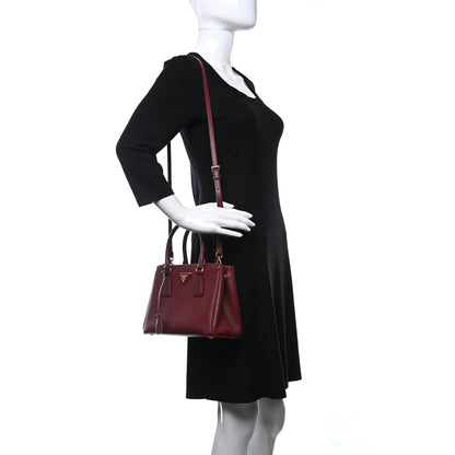 Prada Saffiano Small Galleria Double Zip Tote Cerise 2 of 8