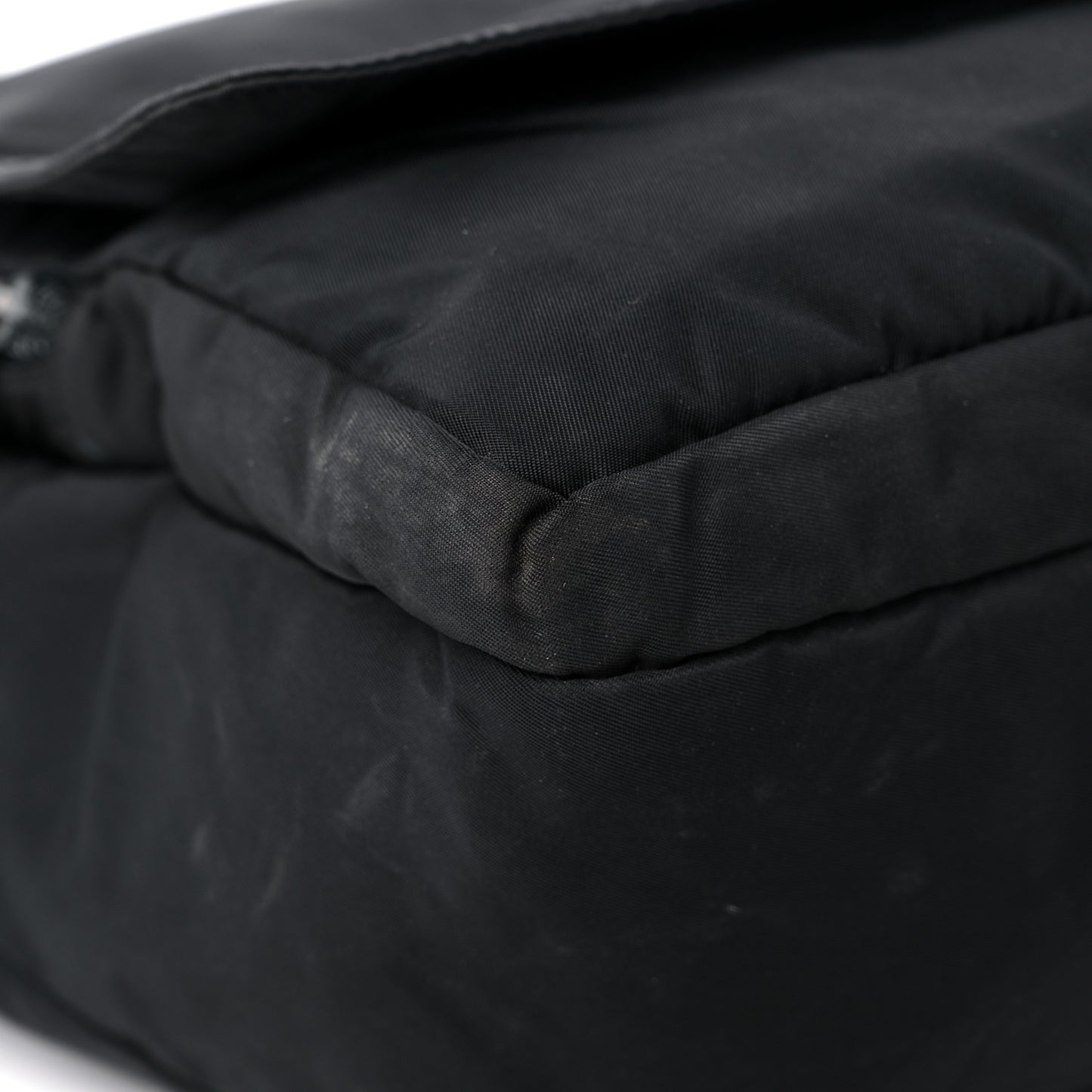 Tessuto Nylon Saffiano Messenger Satchel Black