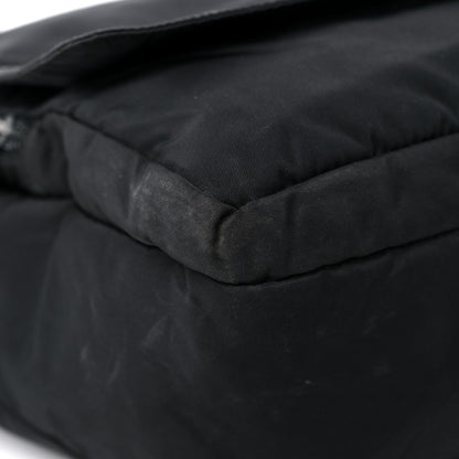Prada Tessuto Nylon Saffiano Messenger Satchel Black 9 of 18
