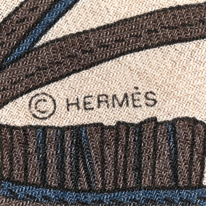 Hermes Cashmere Silk Et Gris Gris Rectangle Scarf Naturel Taupe Beige 4 of 4