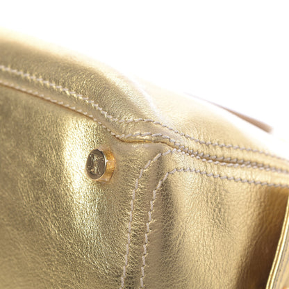 Celine Metallic Lambskin Quilted Boogie Satchel Gold 15 of 21
