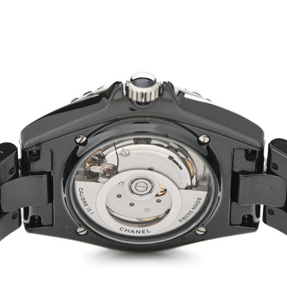 Chanel Stainless Steel Ceramic Diamond Bezel 38mm J12 Automatic Watch Black 4 of 5
