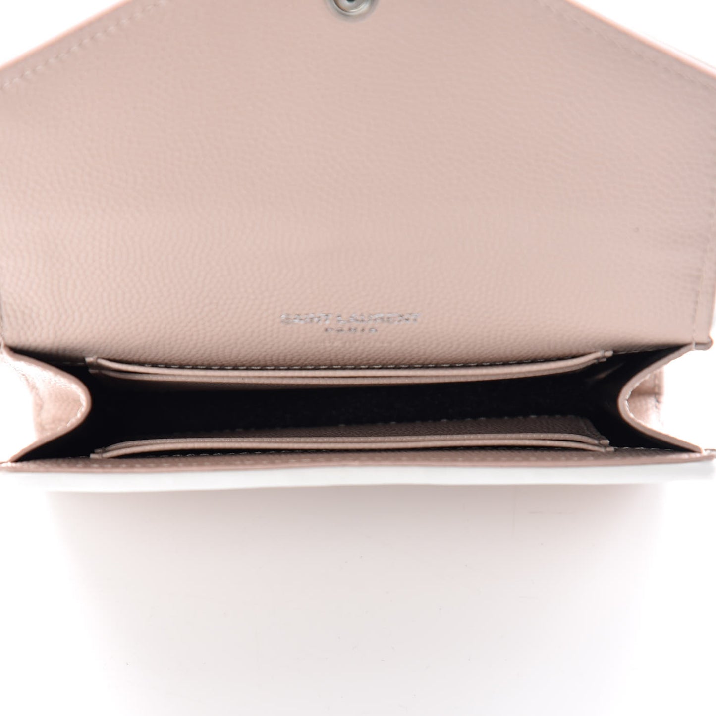 Grain De Poudre Matelasse Chevron Small Monogram Flap Wallet Pale Pink