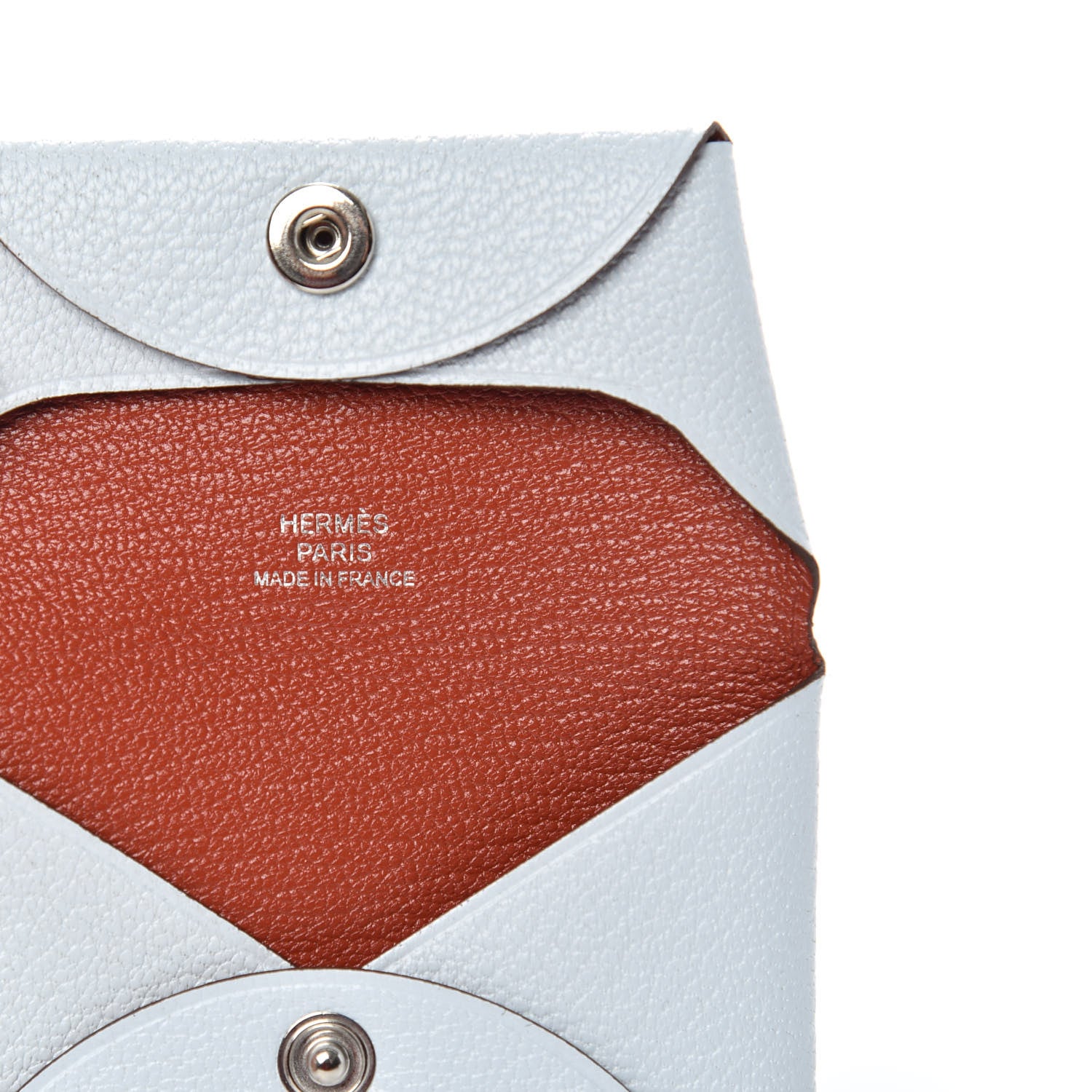 Hermes Chevre Mysore Bastia Verso Coin Purse Bleu Brume Brique 6 of 7