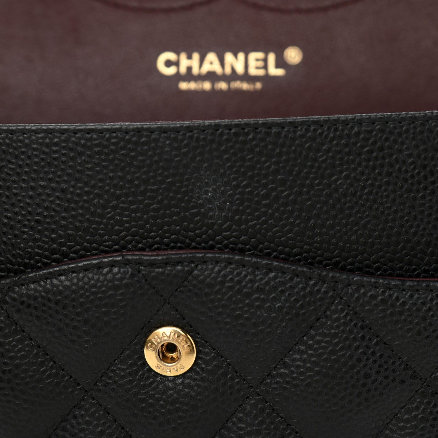Caviar Quilted Jumbo Double Flap Black