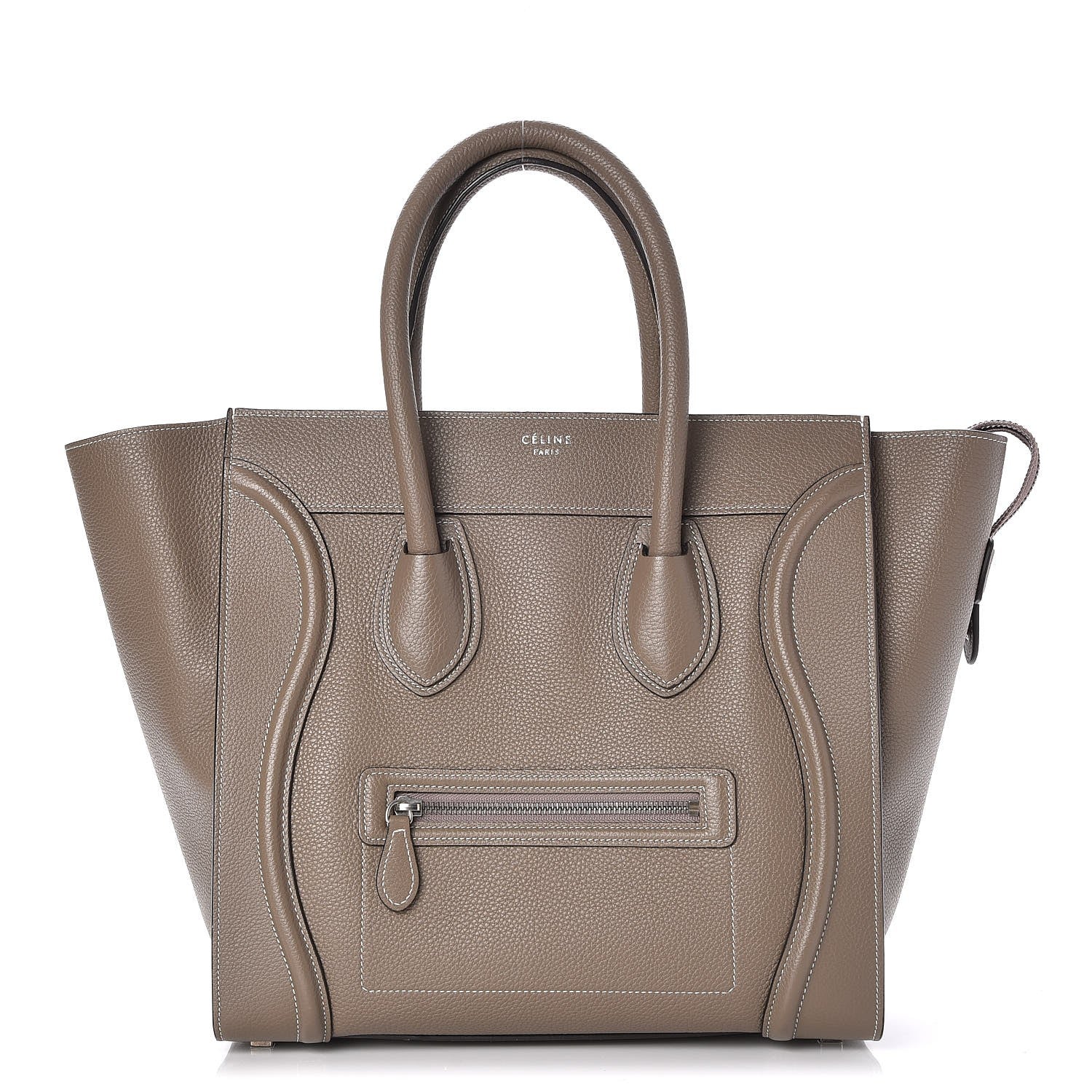 Celine Drummed Calfskin Mini Luggage Souris 1 of 7