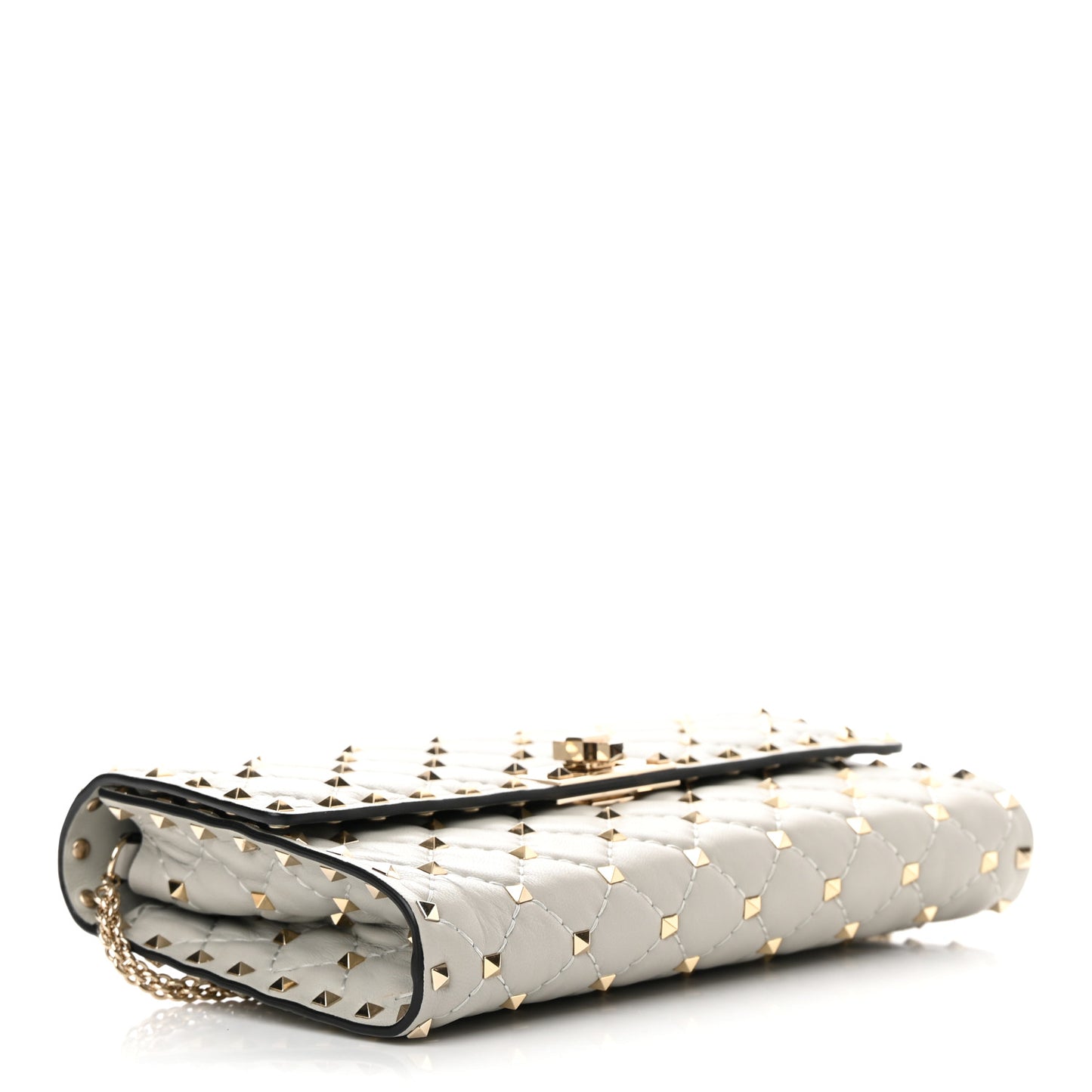 Nappa Rockstud Spike Wallet On Chain Opal Grey