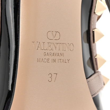 Valentino Garavani Patent Nappa Rockstud Ankle Strap 100mm Pumps 37 Black Poudre 7 of 12