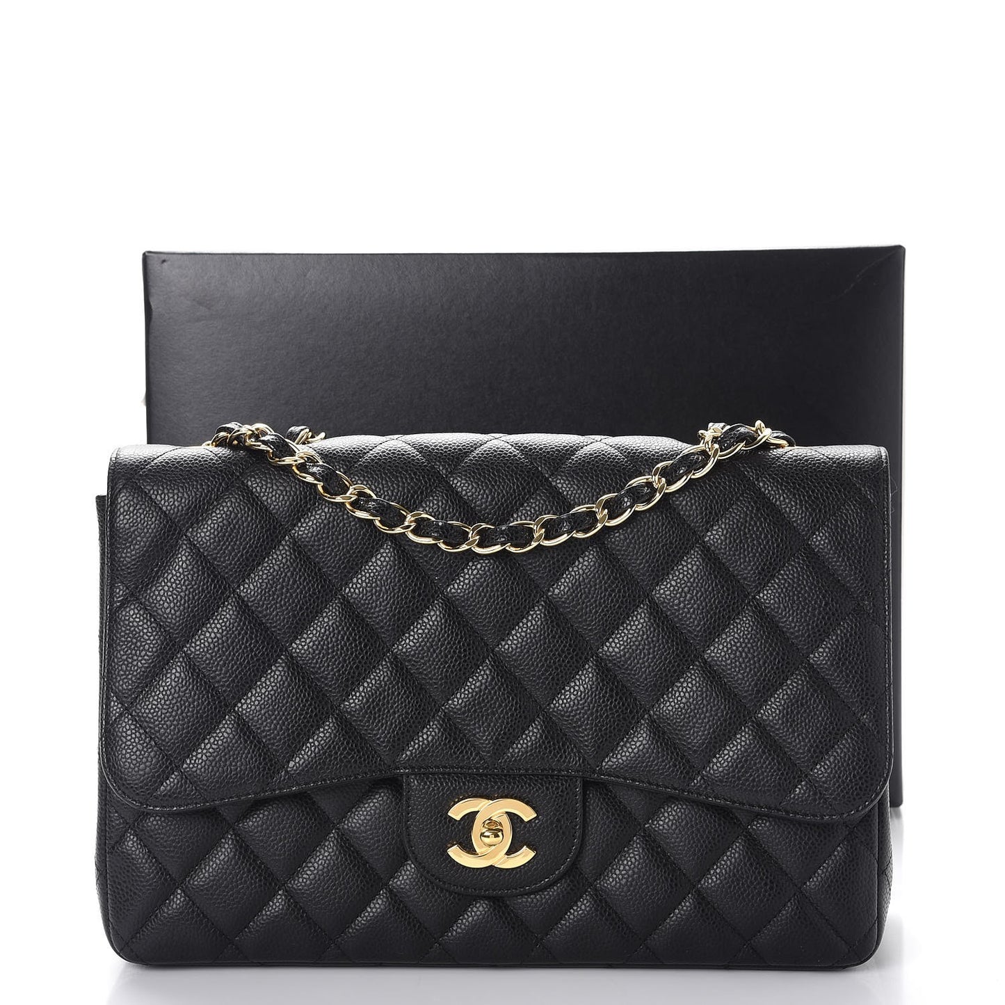 Caviar Quilted Jumbo Single Flap Black