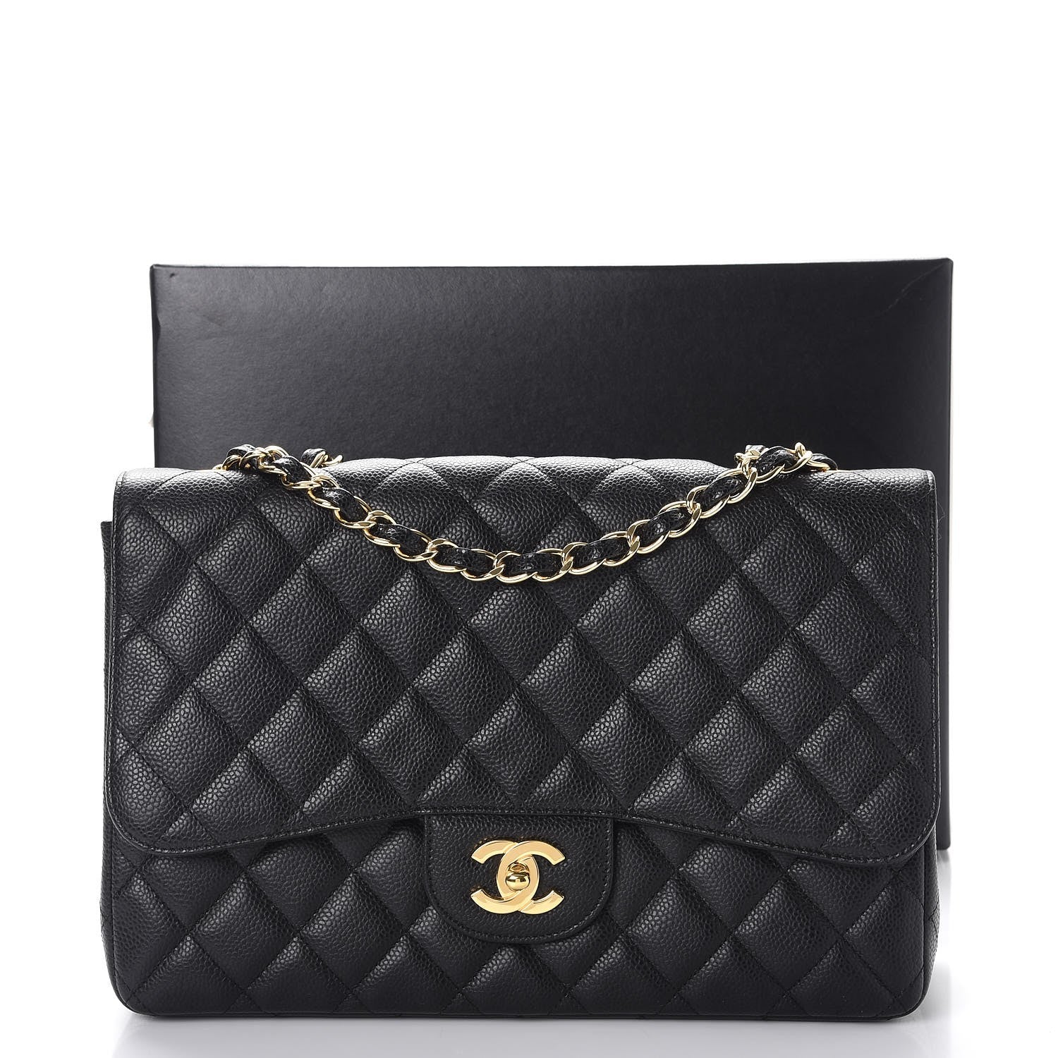 Chanel Caviar Quilted Jumbo Single Flap Black 8 of 8