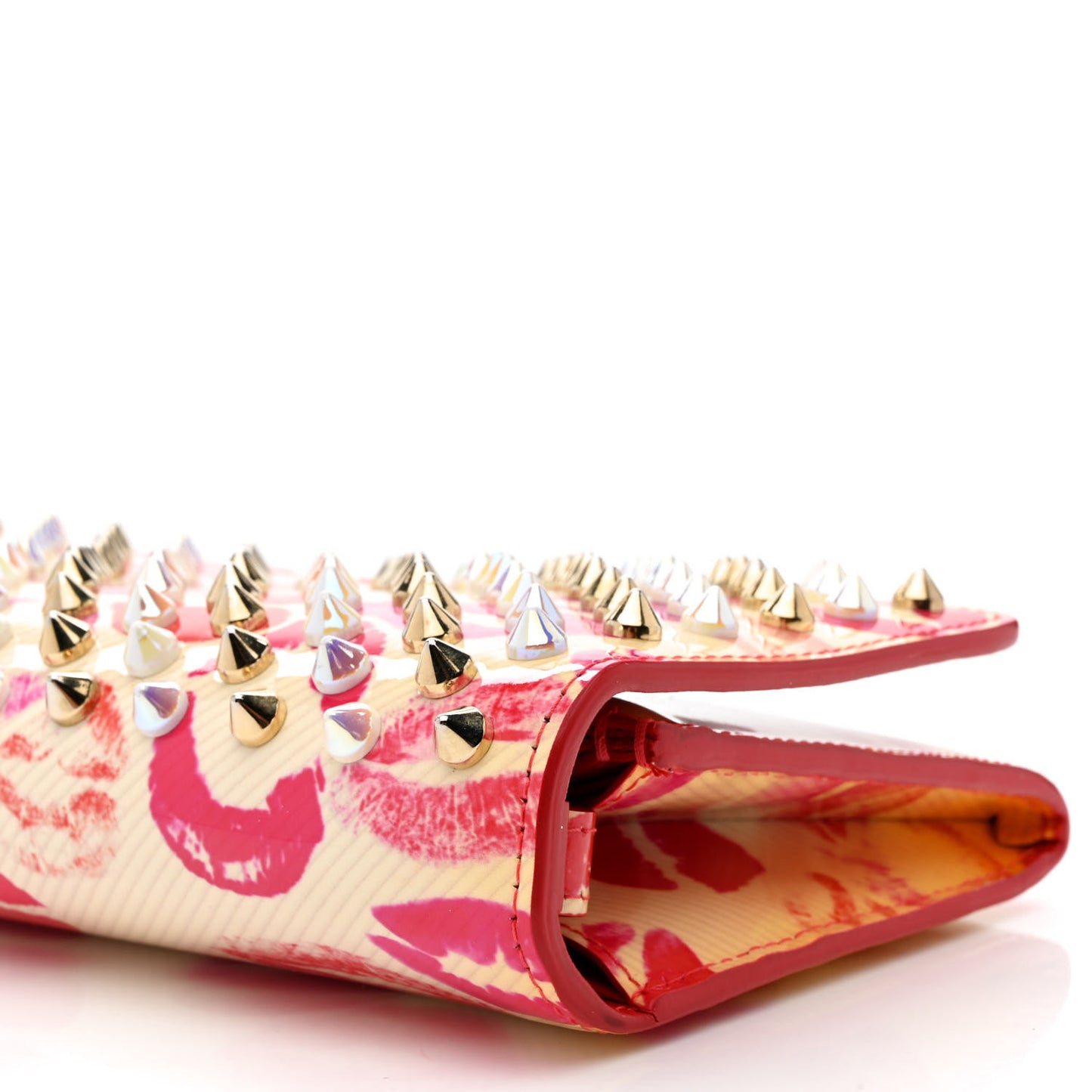 Patent Lip Print Macaron Flap Wallet Multicolor